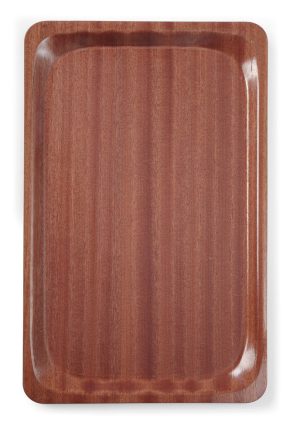 Serveringsbricka, rektangulär, halkfri, laminerad, AmerBox, GN 1/1, mahogny, 325x530mm