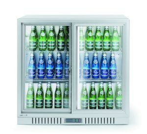 Kylskåp med barfunktion och 2 skjutdörrar, Arktic, 150L, ​​Silver, 220-240V/160W, 900x520x(H)840mm