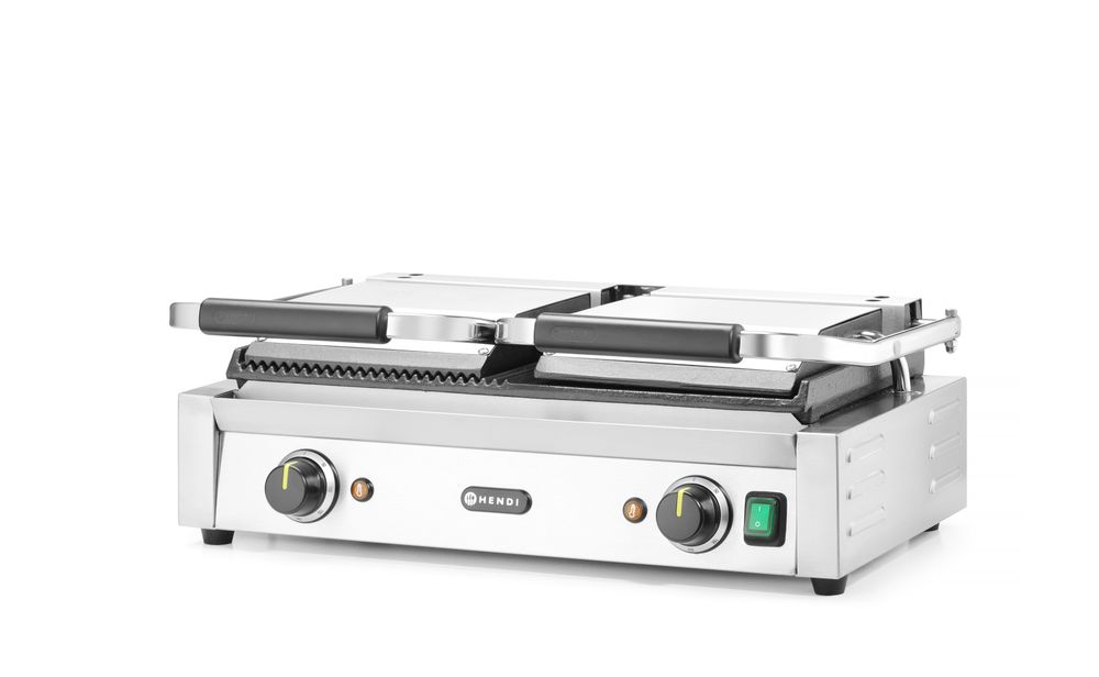 Kontaktgrill - dubbelversion, HENDI, halv slät, halv ribbad, 230V/3600W, 570x375x(H)216mm - Bild 5
