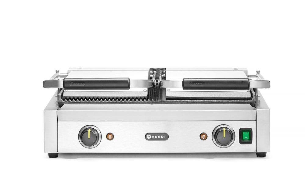 Kontaktgrill - dubbelversion, HENDI, halv slät, halv ribbad, 230V/3600W, 570x375x(H)216mm - Bild 4