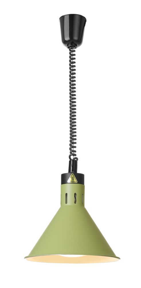 Konisk värmelampa med stigande och sänkbar effekt, HENDI, Grön, 230V/250W, Ø275x(H)250mm