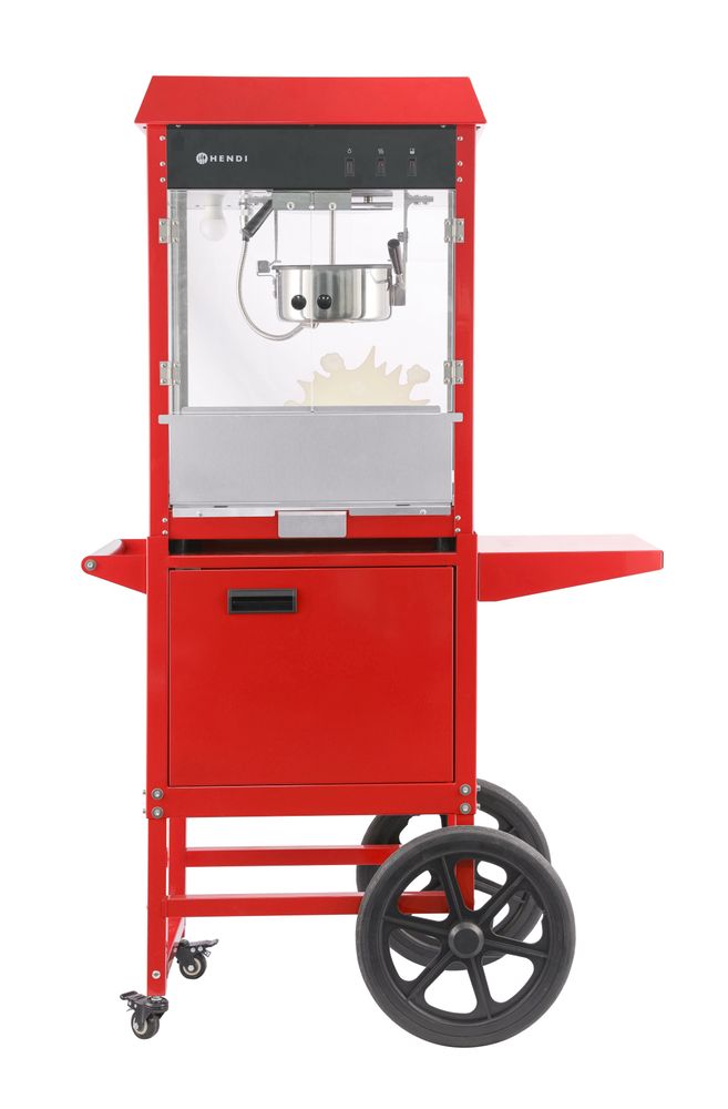 Popcornmaskin med vagn, HENDI, Röd, 220-240V/1155W, 940x510x(H)1553mm
