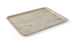 Serveringsbricka med melaminlaminat, halkfri, med trädesign, AmerBox, Wood light, 370x530mm