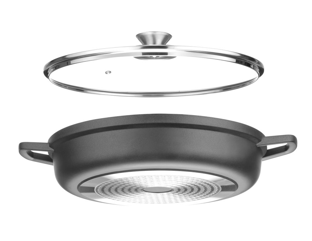 Gryta med non-stick beläggning, HENDI, 4,3L, Svart, 425x332x(H)70mm, Rund - Bild 3