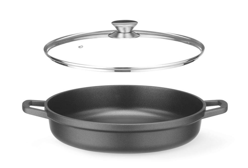 Gryta med non-stick beläggning, HENDI, 4,3L, Svart, 425x332x(H)70mm, Rund - Bild 2