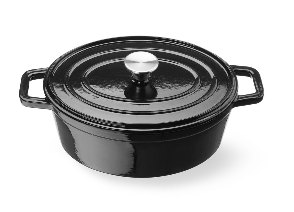 Gjutjärnsgryta emaljerad, HENDI, 4,4L, Svart, 365x290x(H)115mm, Oval - Bild 2