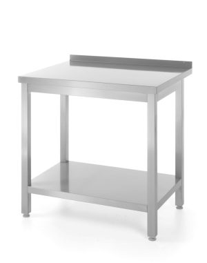 Väggbord med hyllplan – bultad, djup 600 mm, HENDI, Profi Line, 800x600x(H)850mm