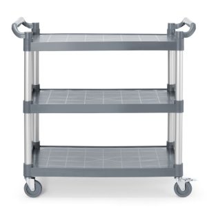 3-shelf polypropylene service cart, large