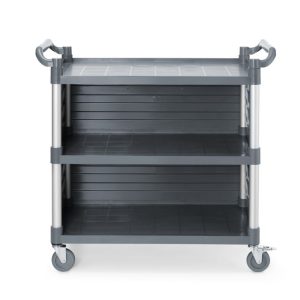 3-shelf polypropylene service cart, large