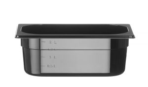 Behållare GN 1/4 svart polykarbonat, HENDI, Profi Line, GN 1/4, 2,8L, Svart, 265x162x(H)100mm
