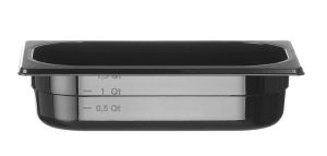Behållare GN 1/4 svart polykarbonat, HENDI, Profi Line, GN 1/4, 1,8L, Svart, 265x162x(H)65mm