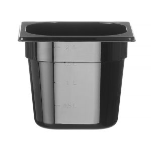 Behållare GN 1/6 svart polykarbonat, HENDI, Profi Line, GN 1/6, 2,4L, Svart, 176x162x(H)150mm