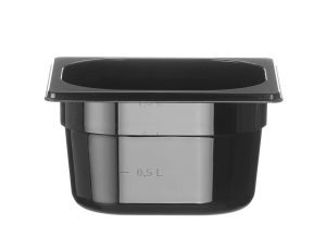 Behållare GN 1/6 svart polykarbonat, HENDI, Profi Line, GN 1/6, 1,6L, Svart, 176x162x(H)100mm