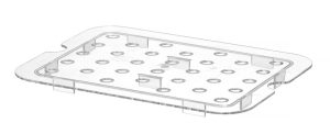 Perforerad dropphylla för GN-behållare i polykarbonat, HENDI, Profi Line, GN 1/2, Transparent, 265x206mm