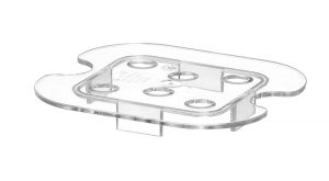 Perforerad dropphylla för GN-behållare i polykarbonat, HENDI, Profi Line, GN 1/6, Transparent, 118x106mm