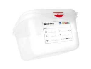 GN 1/6 behållare, polypropen, HENDI, GN 1/6, 2,6L, Transparent, 176x162x(H)150mm, Rektangulär